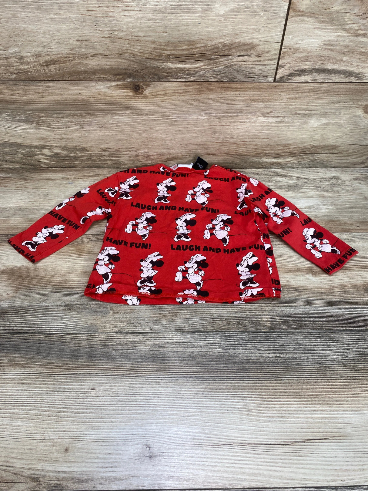 Zara Disney Minnie Mouse Have Fun! Shirt Red sz 9-12m