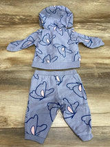 Carter's 2pc Butterfly Print Hoodie & Pants Blue sz 3m