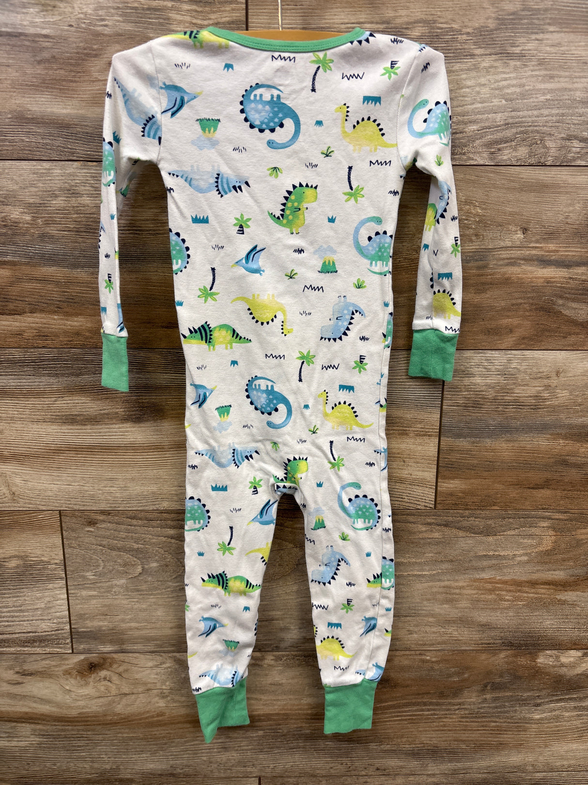 Kids Headquarters Dino Print Footless Sleeper White sz 3T