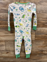 Kids Headquarters Dino Print Footless Sleeper White sz 3T