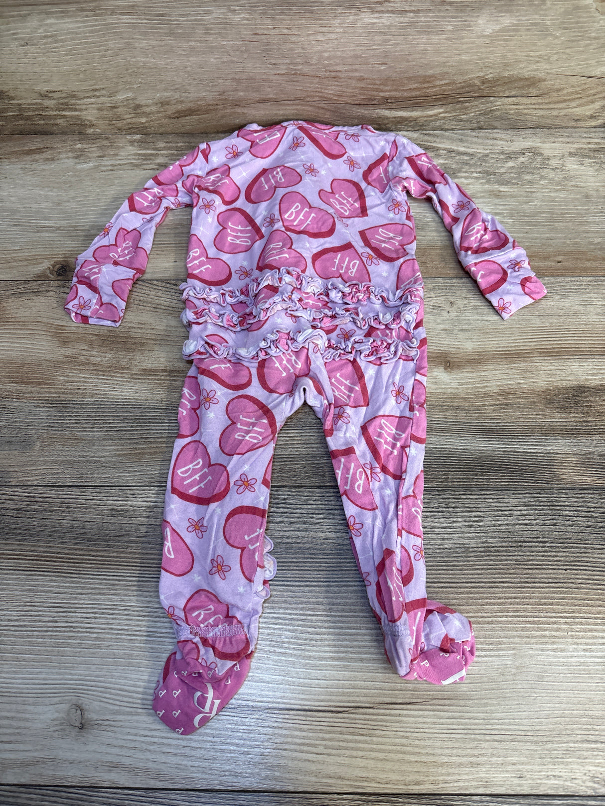 Posh P Besties Ruffled Zippered One Piece Footie Lilac sz 3-6m