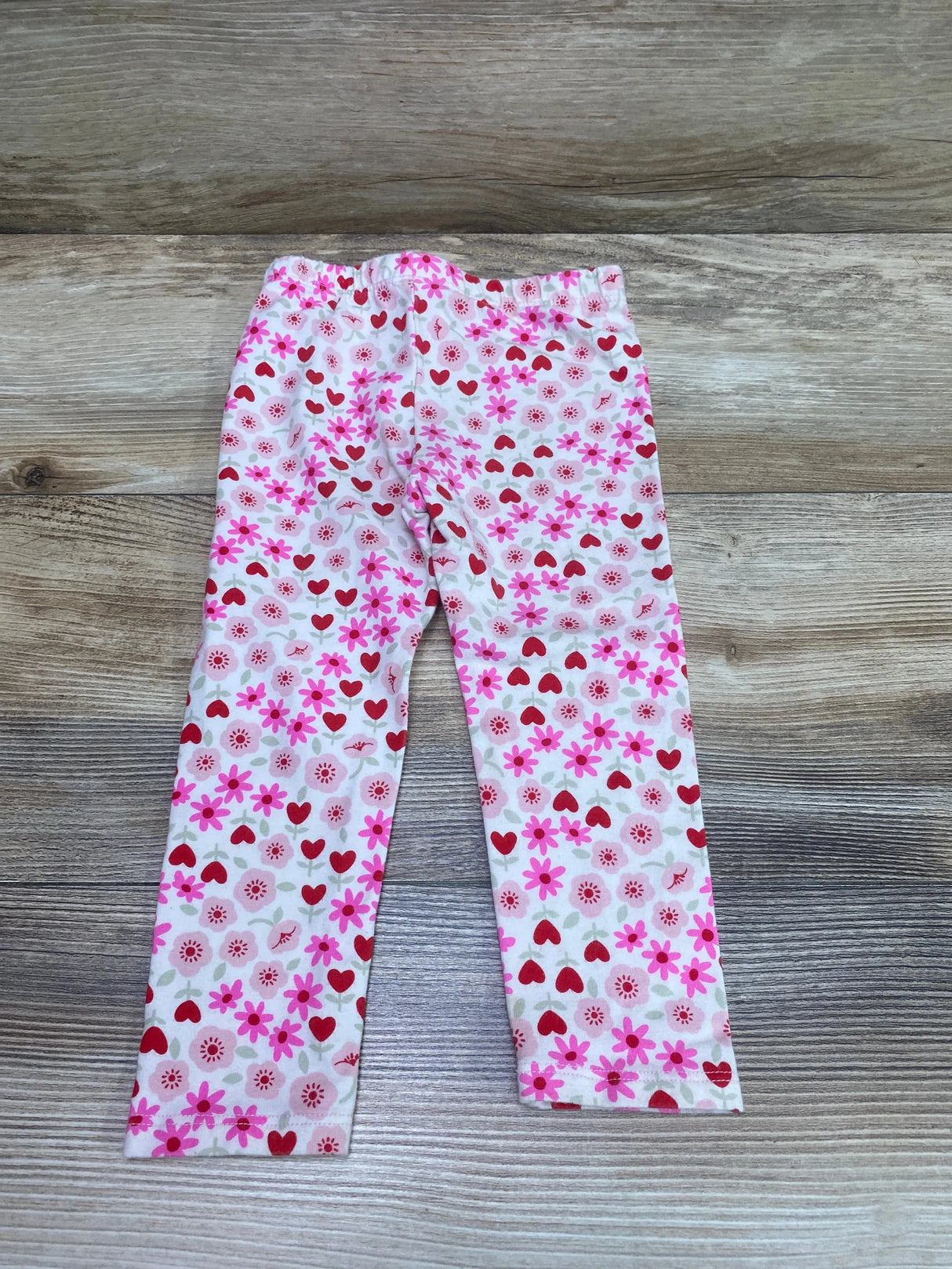 Cat & Jack Floral Hearts Leggings White sz 2T