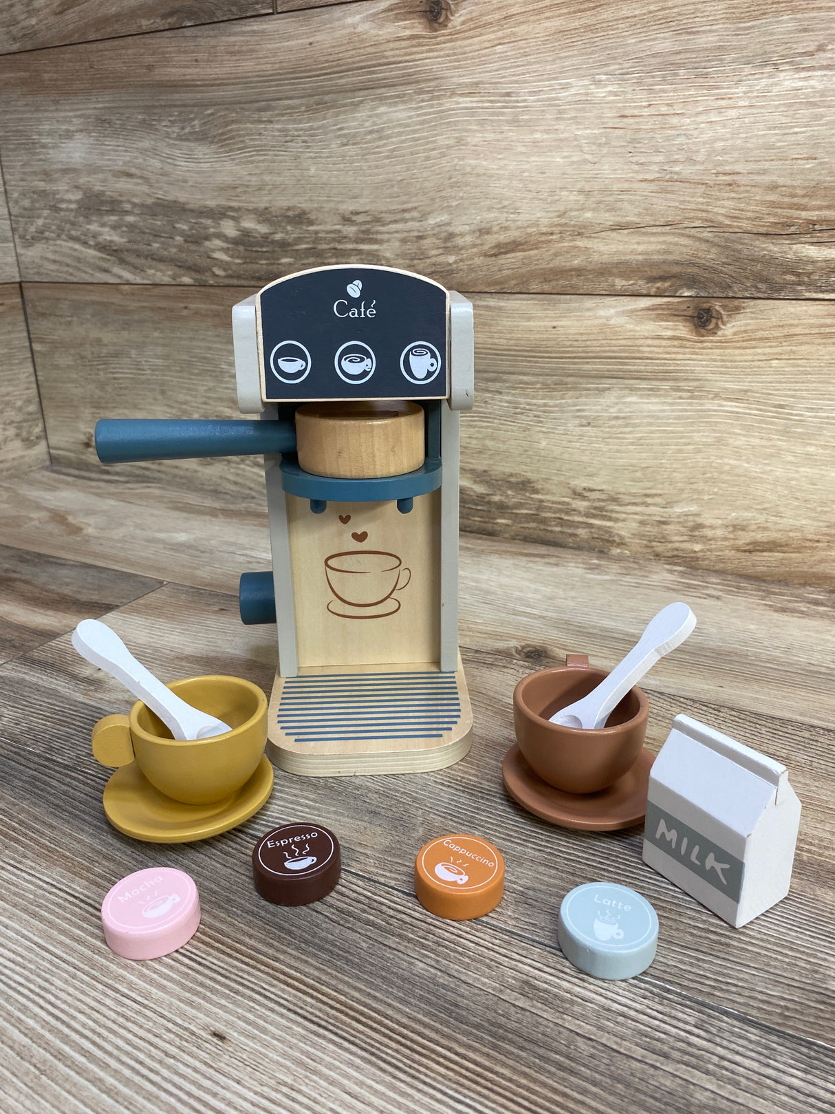 PairPear Wooden “Drop-Pod” Coffee Maker Toy