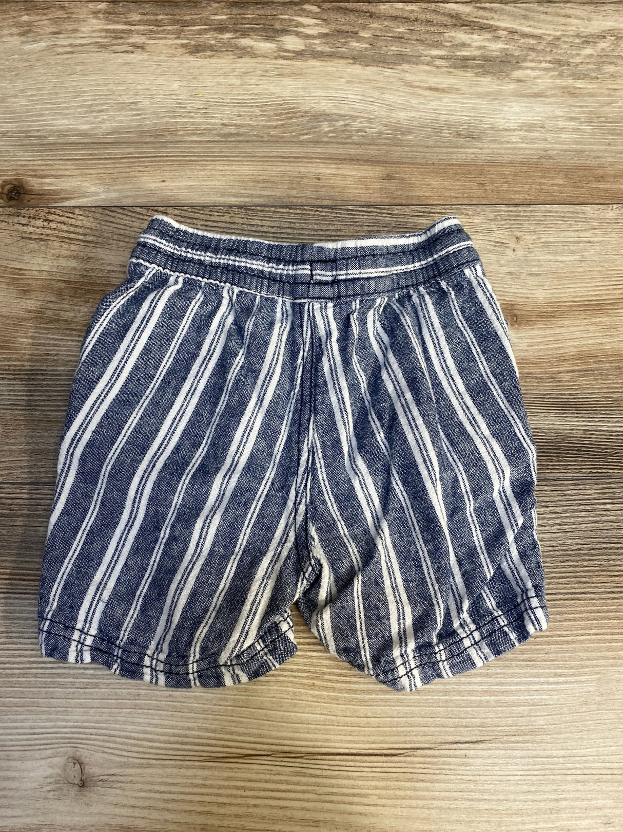 Old Navy Striped Linen Blend Drawstring Shorts Blue sz 2T