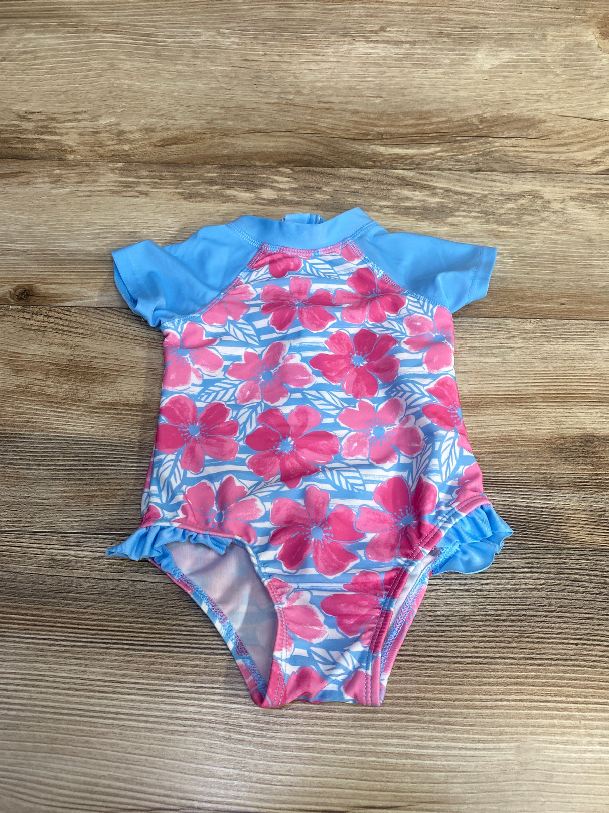 Floatimini 1pc Floral Swimsuit Blue sz 18m