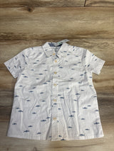 NEW OshKosh Shark Print Button Up Shirt White sz 4T