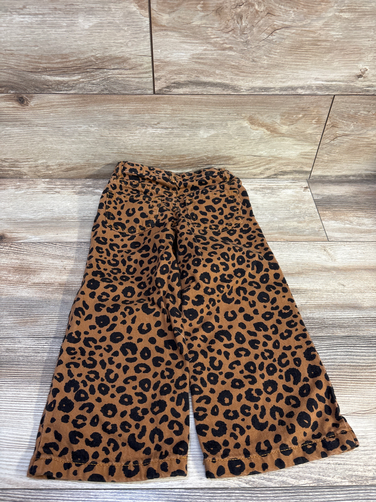 Cat & Jack Leopard Wide Leg Jeans Brown sz 4T