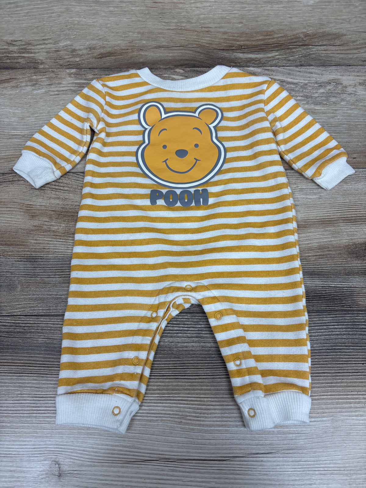 Disney Baby Winnie The Pooh Striped Coverall Yellow sz 3-6m