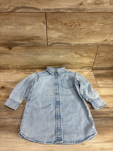 H&M Denim Long Sleeve Button Dress Blue sz 2T