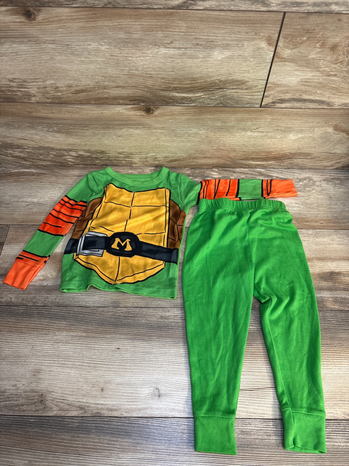 TMNT 2pc Michelangelo Pajama Set Green sz 3T