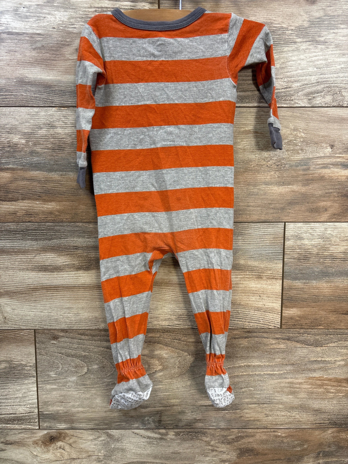 Carter's Striped Sleeper Grey/Orange sz 12m - Me n Mommy To Be