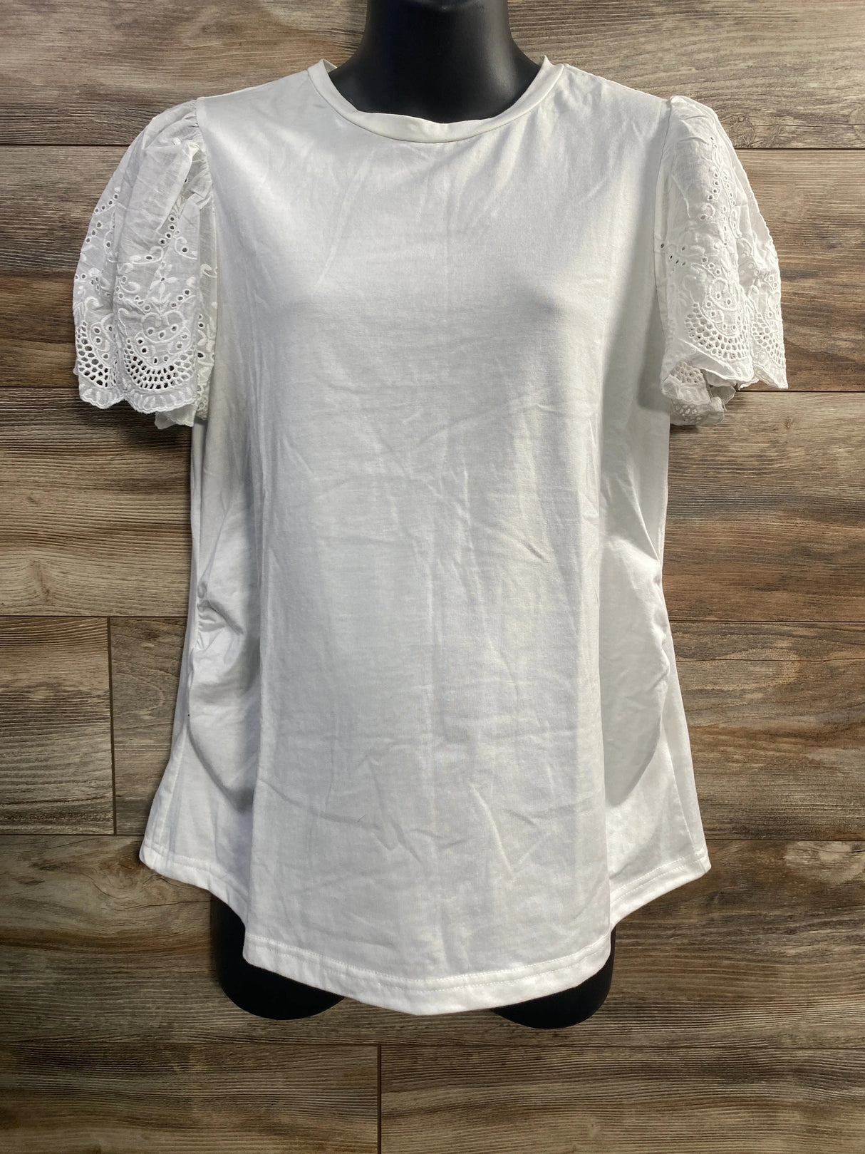 NEW Verdusa Maternity Scalloped Sleeve Top White sz Large