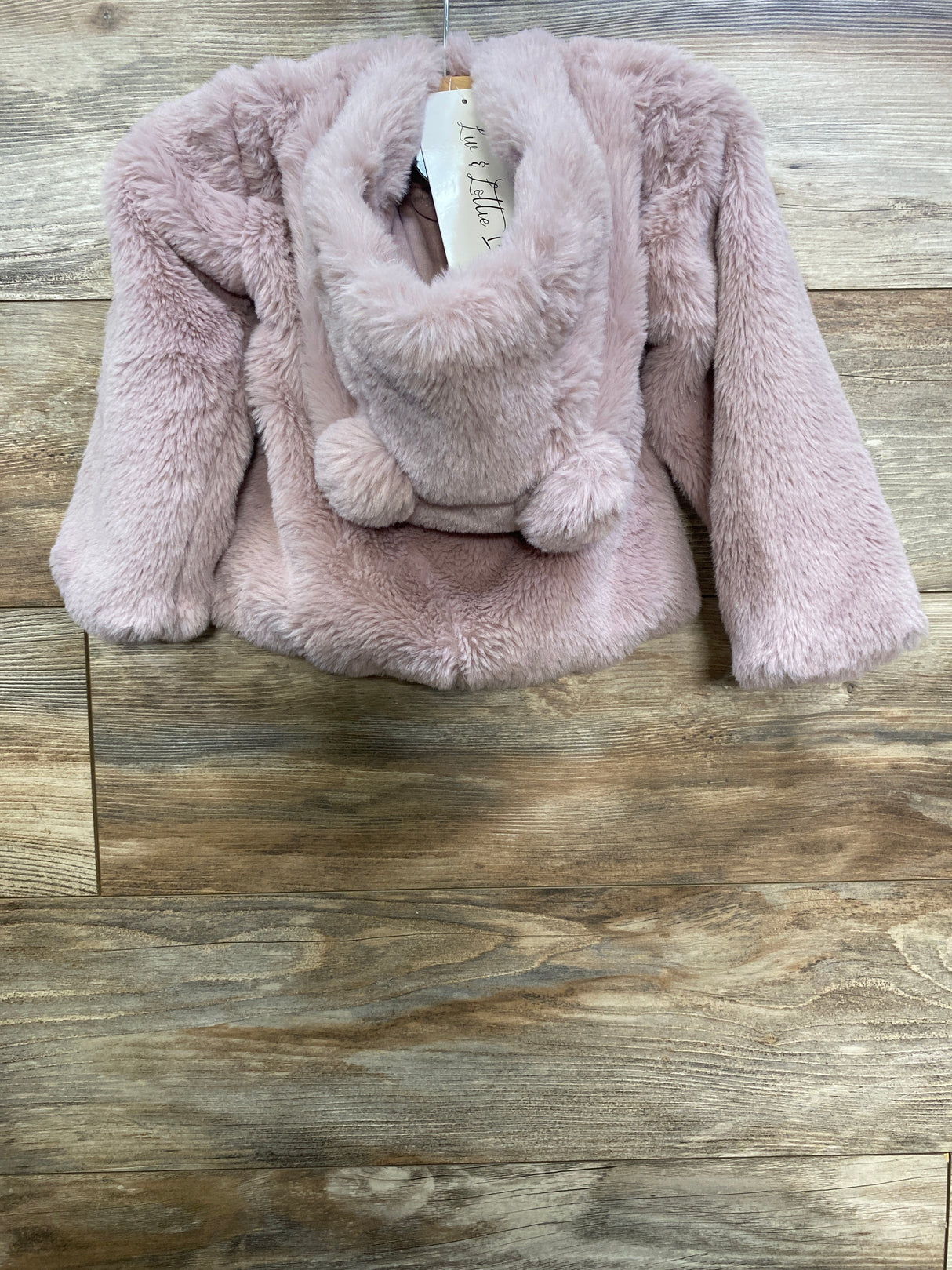 NEW Liv & Lottie Faux Fur Coat Pink sz 24m