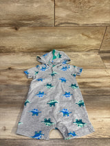 Child Of Mine Hooded Henley Shortie Romper Grey sz 12m