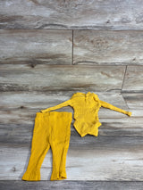 Rachel Zoe 2pc Ribbed Bodysuit & Bottoms Set Yellow sz 0-3m