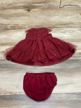 Just One You 2pc Dress & Bloomers Burgundy sz 6m