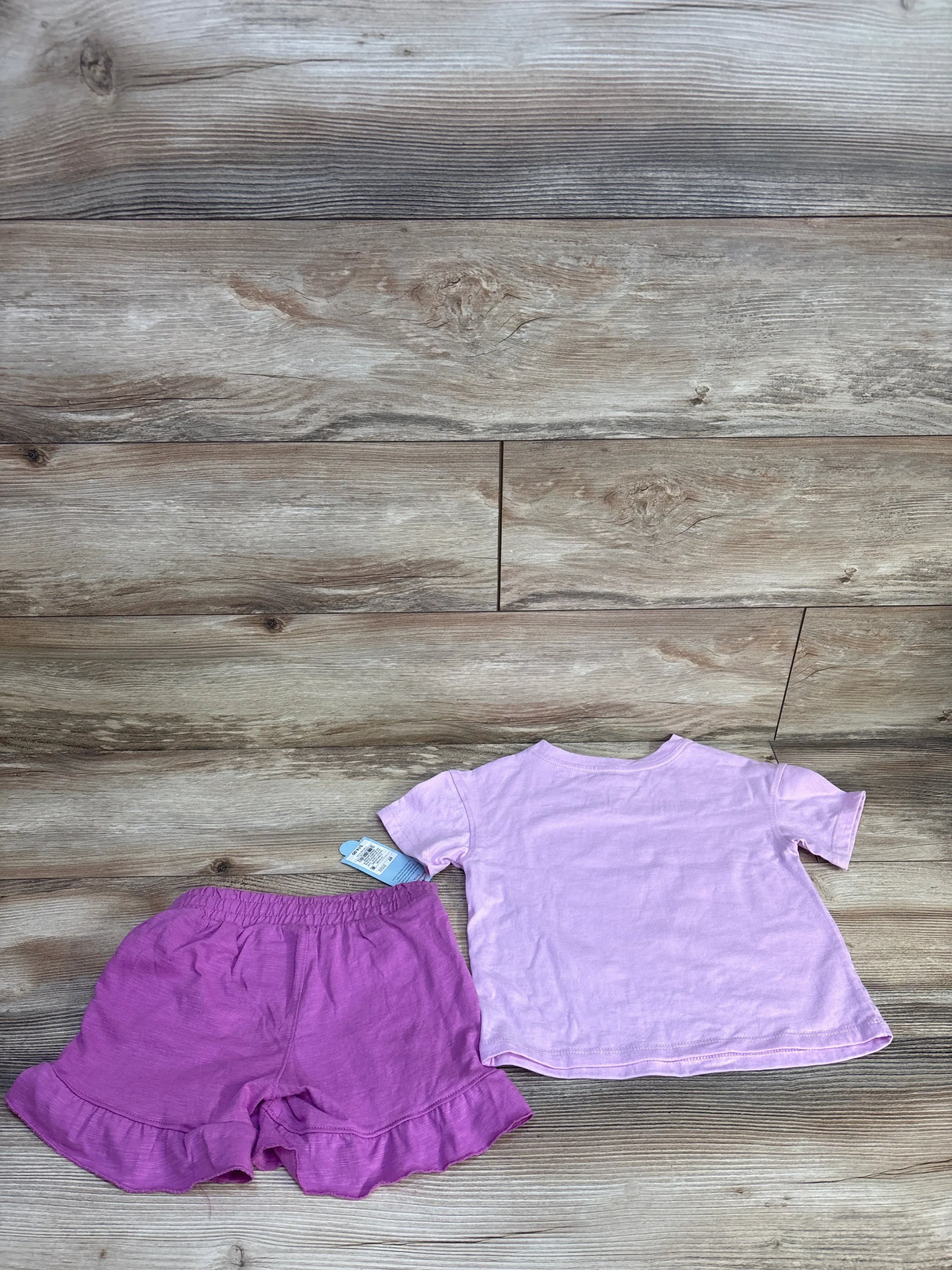 NEW Cat & Jack 2pc Beach Grid T-Shirt & Shorts Set Lilac sz 5T