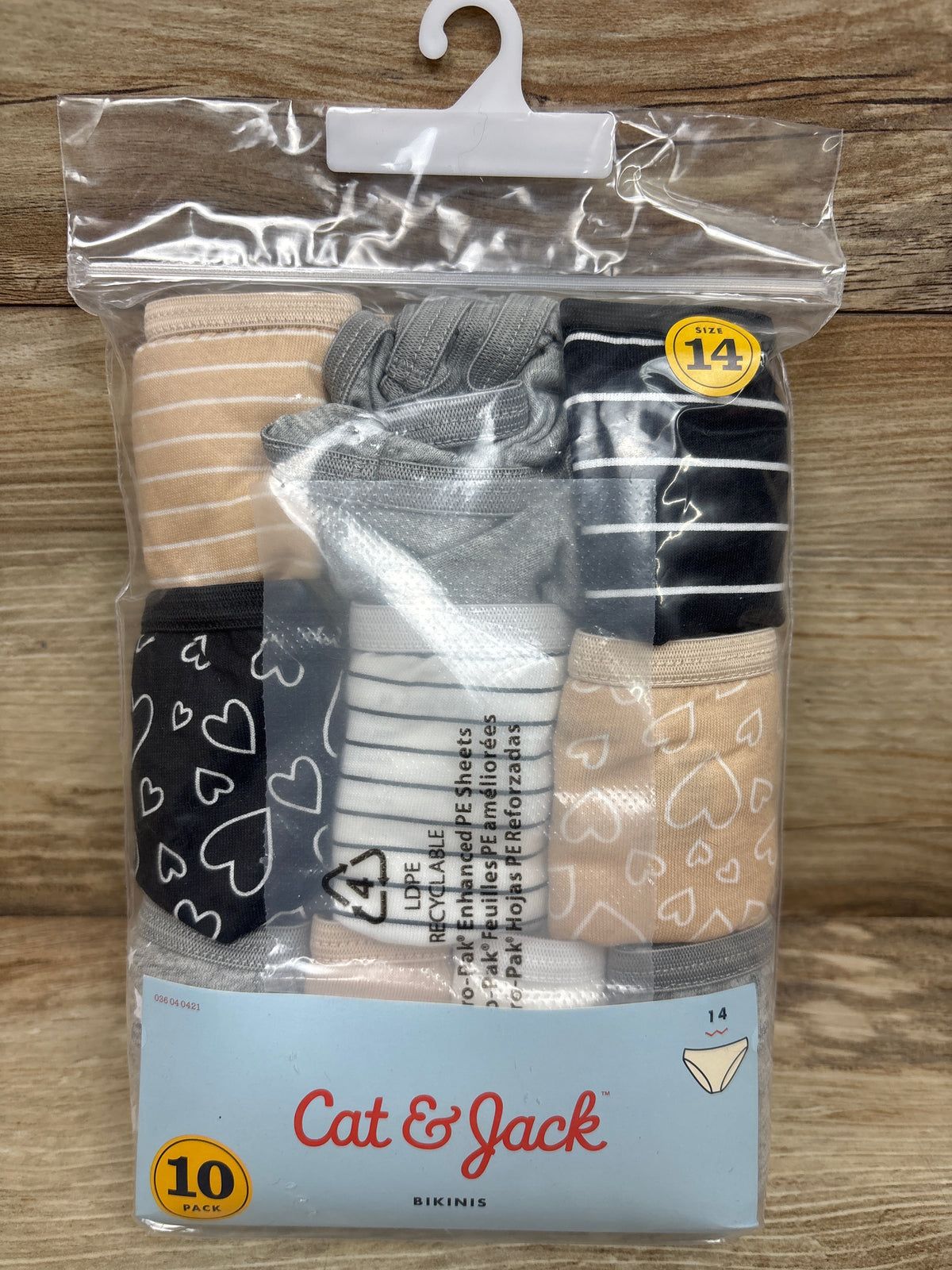 NEW Cat & Jack 10pk Bikinis sz 14