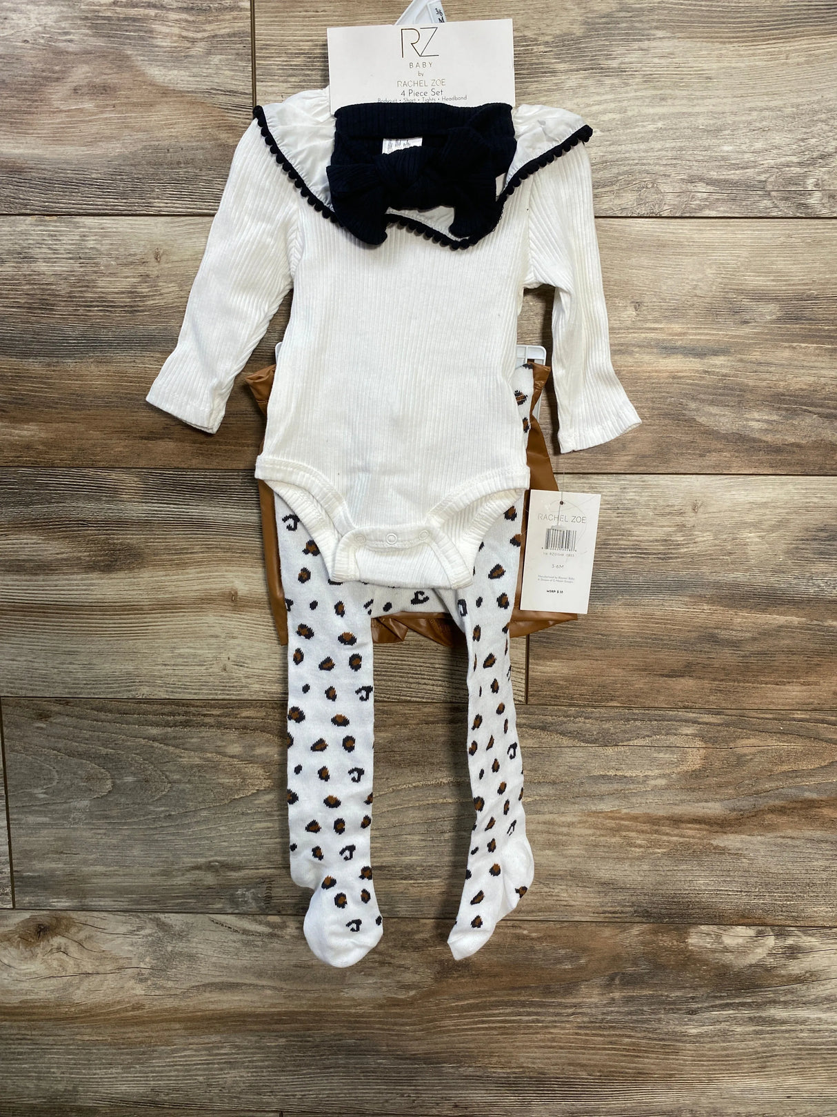 NEW RZ by Rachel Zoe 4pc Ribbed Bodysuit Set White sz 3-6m