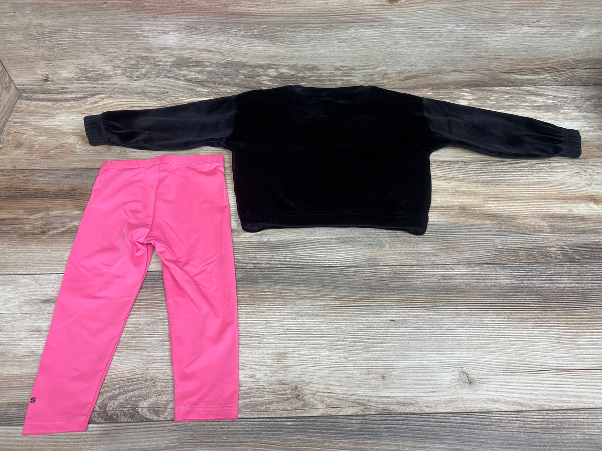 Adidas 2pc Velvet Pullover Sweatshirt & Leggings Set Black sz 12m