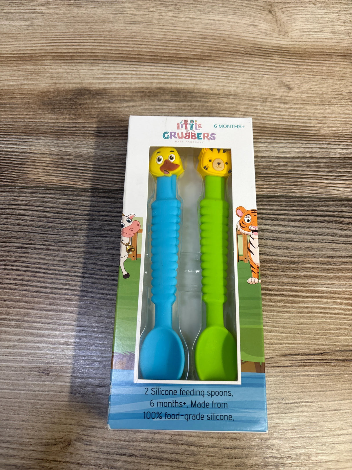 NEW Little Grubbers 3-in-1 Silicone Feeding Spoons 2pk 6m+