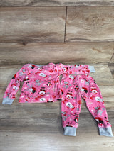PJ's & Presents Penguin & Santa Pajama Set Pink sz 24m