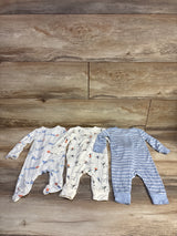NWOT Little Me 3pk Bamboo Footless Sleepers Ivory sz 3m