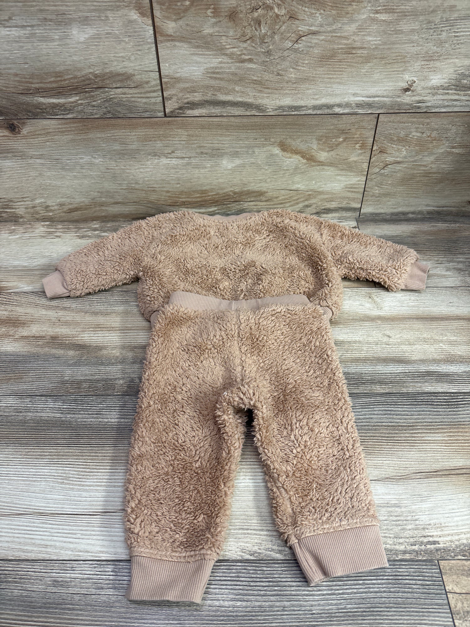 Cat & Jack 2pc Faux Fur Pullover Sweatshirt & Joggers Brown sz 6-9m