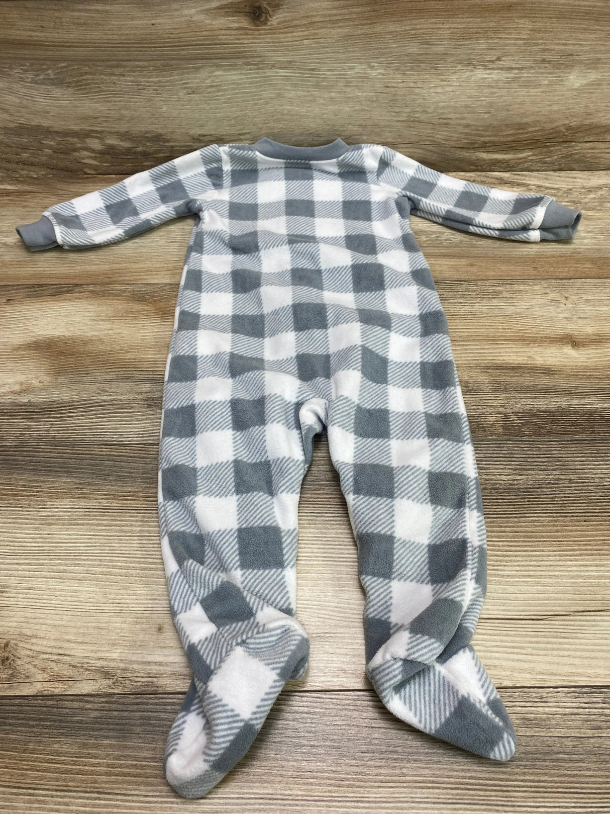 Amazon Essentials Plaid Blanket Sleeper White/Grey sz 6-9m