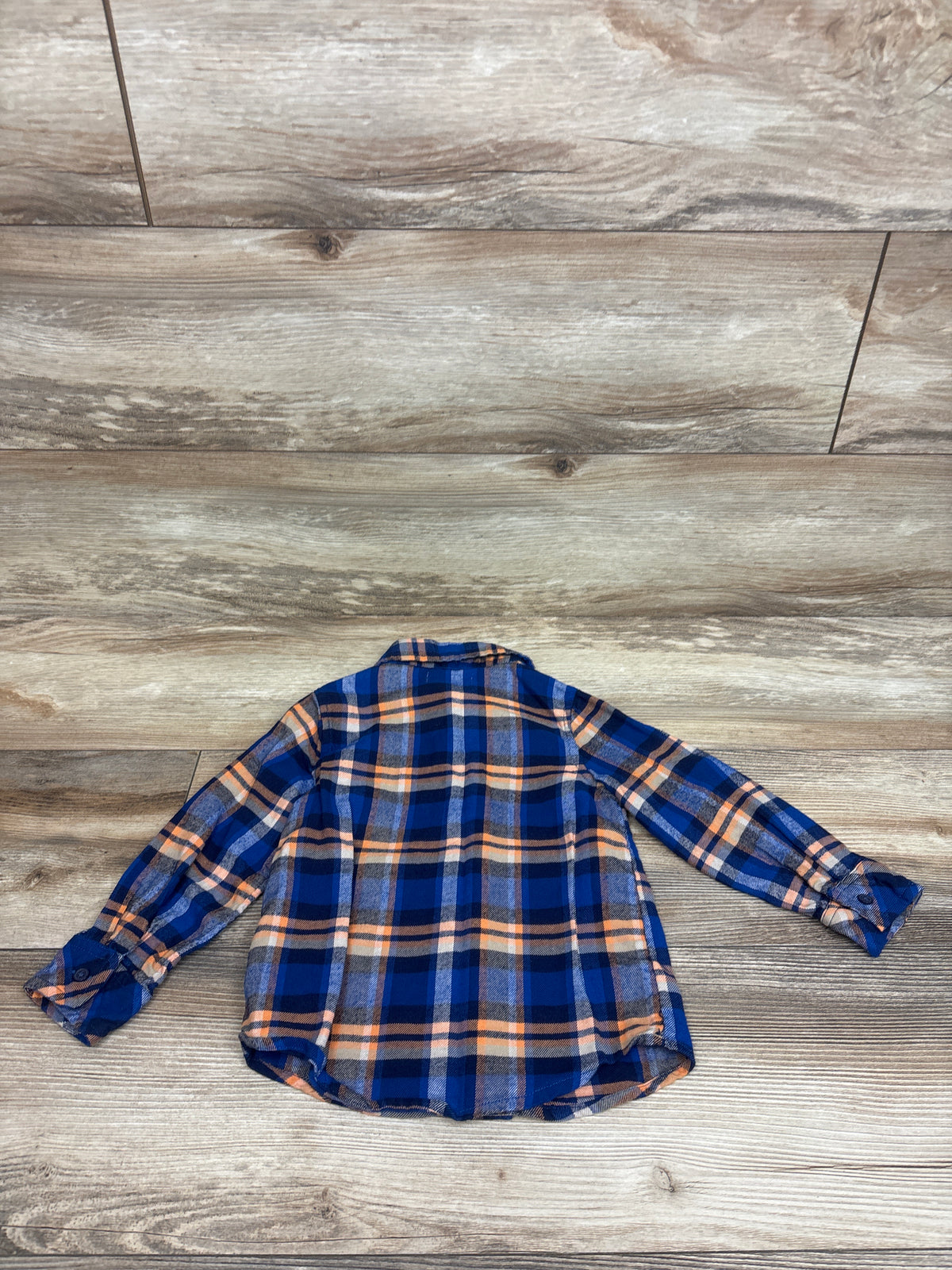Epic Threads Plaid Button Up Flannel Shirt Blue sz 2T