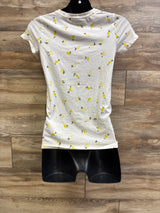 A Pea In The Pod Maternity Lemon Print Shirt White sz Small