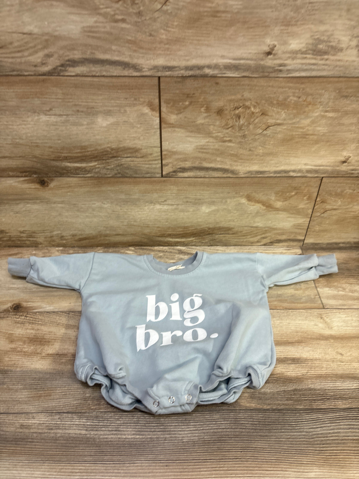 Triple The Joy Big Bro Sweatshirt Bubble Romper Blue sz 6-9m
