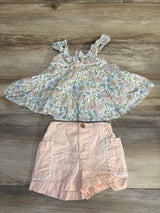 Isaac Mizrahi 2pc Floral Top & Shorts White sz 2T
