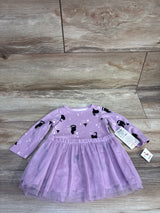 NEW Cat & Jack Halloween Cat Witch Long Sleeve Tulle Dress Purple sz 3-6m