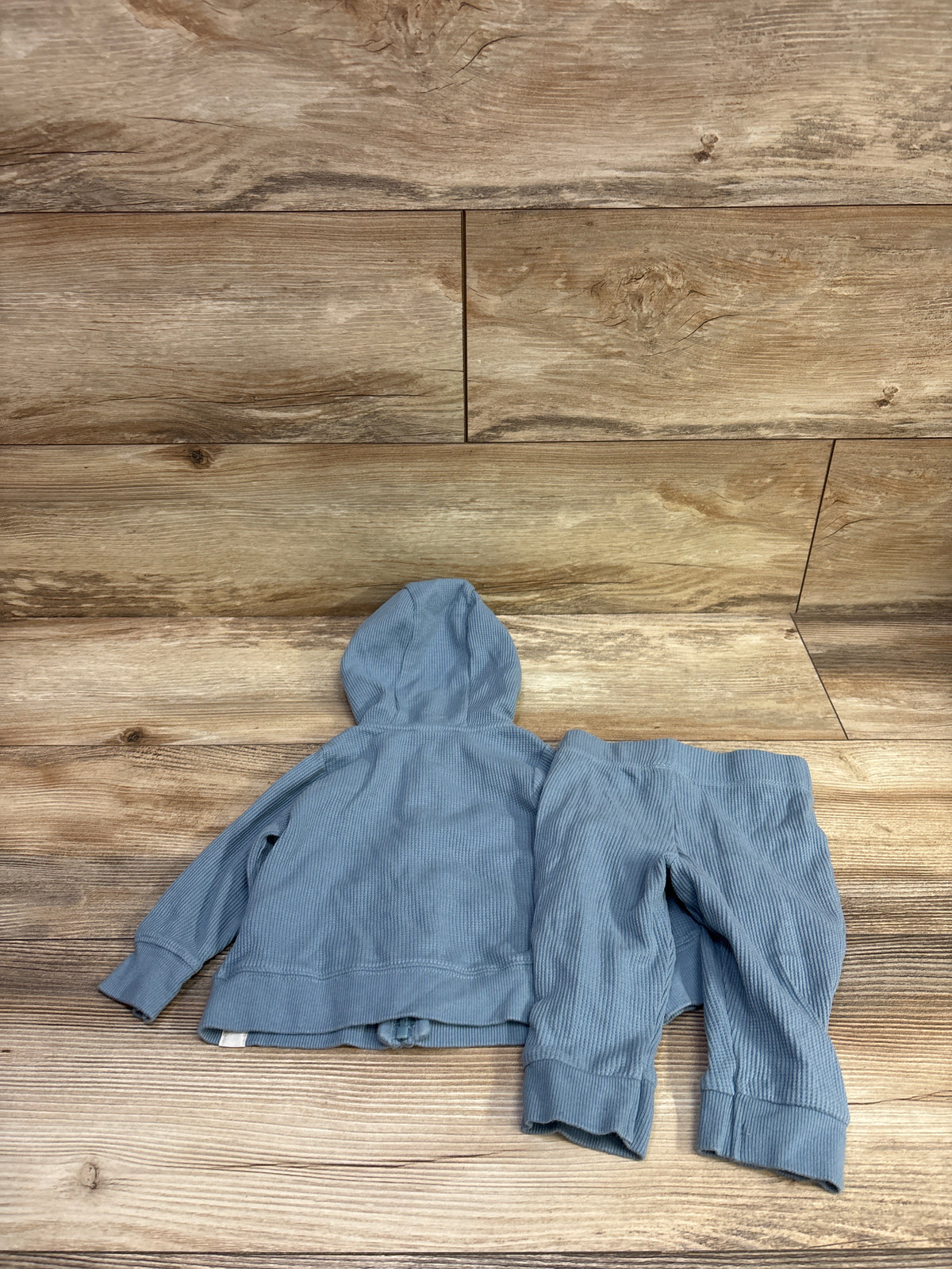Carter's 2pc Waffle Knit Zip-Up Jacket & Pants Set Blue sz 6m
