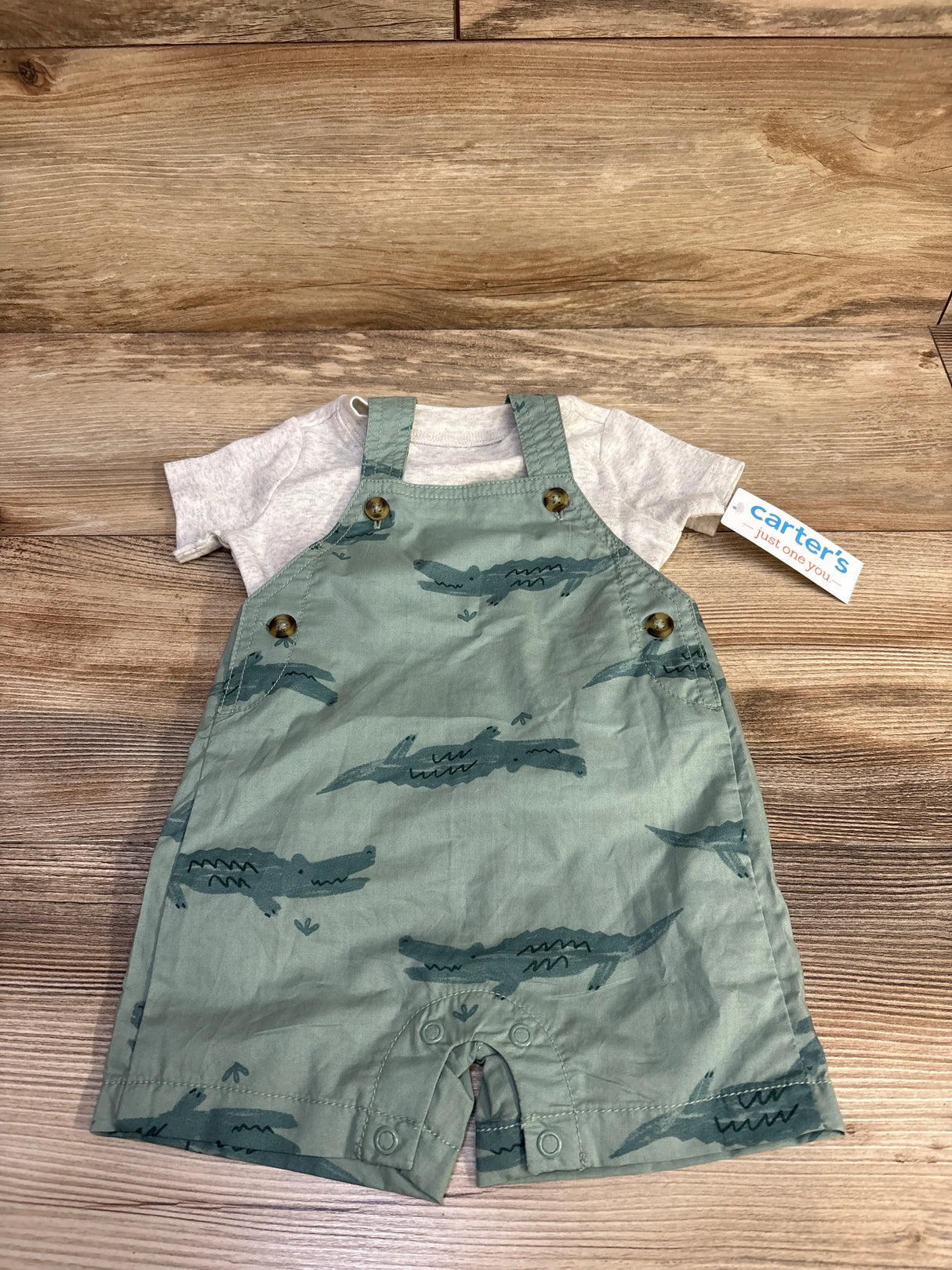 NEW Just One You 2pc Shirt & Shortalls Set Grey sz 6m