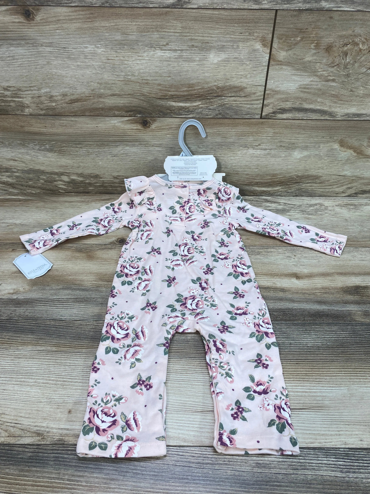 NEW Kyle & Deena 2pc Floral Coverall & Headband Pink sz 6-9m