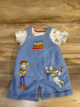 Disney Baby 2pc Toy Story Shirt & Shortalls Set White sz 6-9m