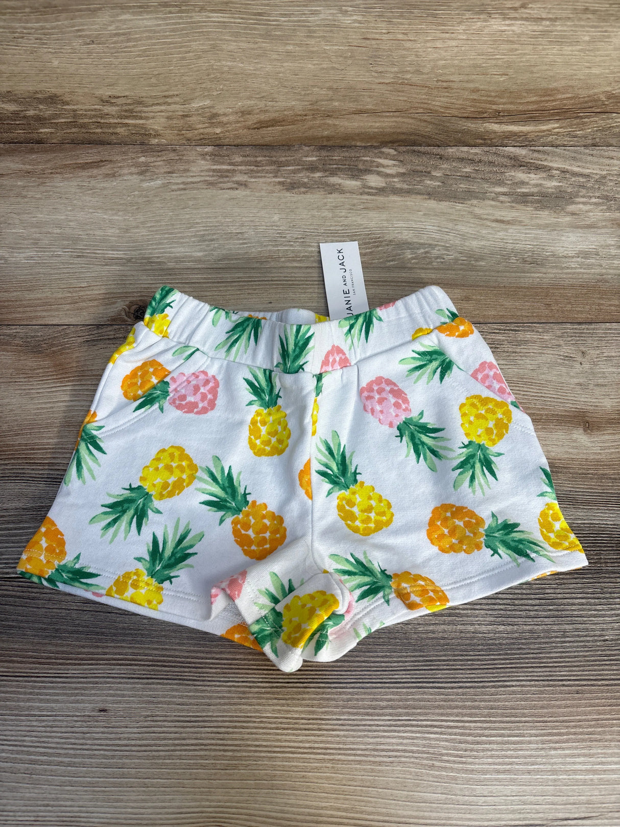 NEW Janie & Jack Pineapple French Terry Shorts White sz 4T