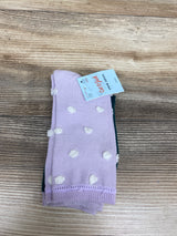 NEW Cat & Jack Crew Socks 2pk Purple/Green sz Medium 9c-2.5Y