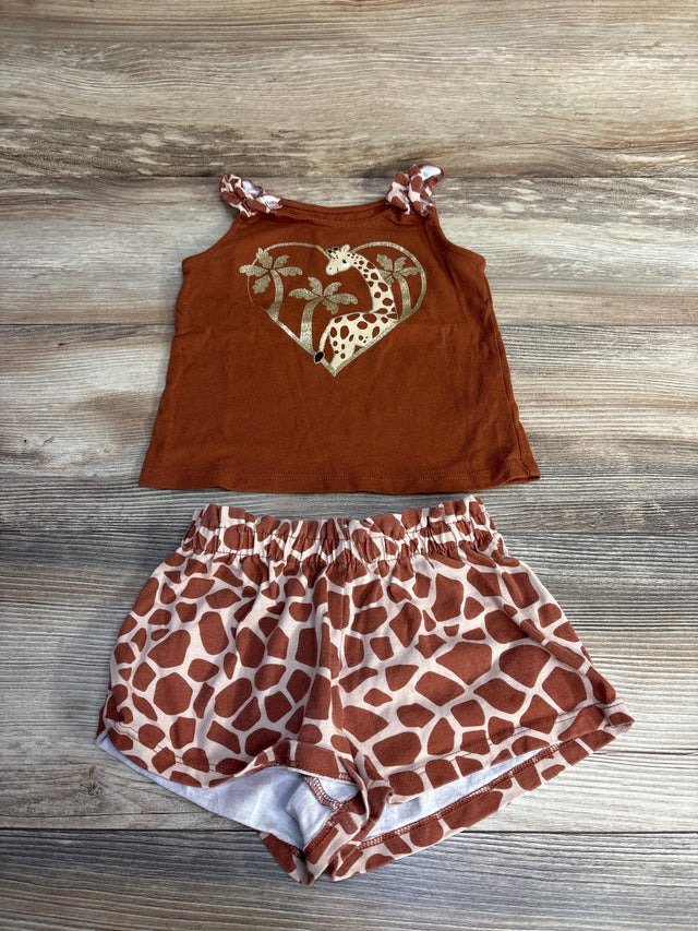 Children's Place 2pc Giraffe Tank Top & Shorts Brown sz 3T - Me n Mommy To Be