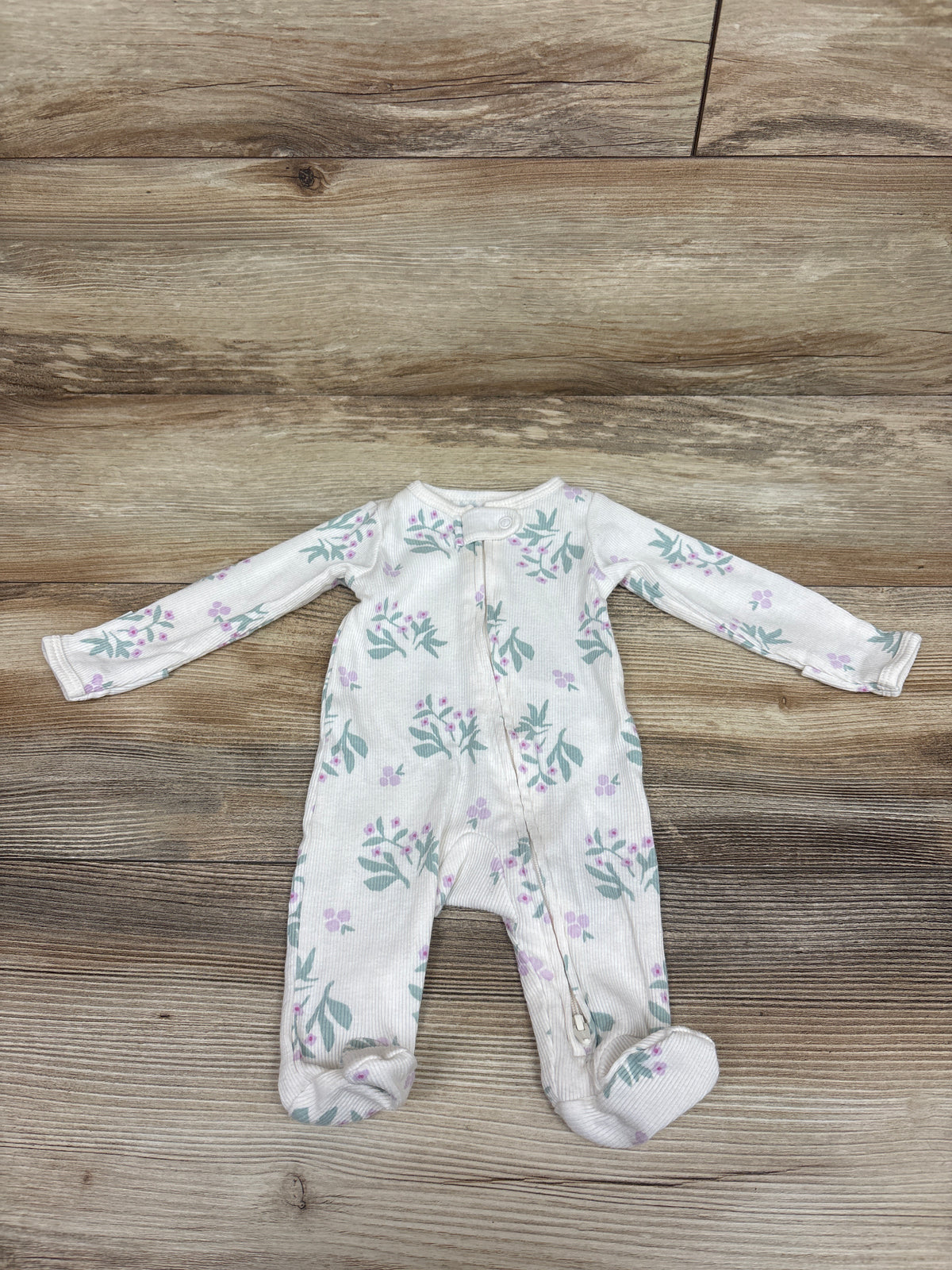 Carter's Ribbed Sleeper White sz Newborn