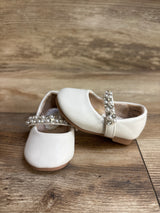 Tip Top Kids Mary Jane Bedazzled Flats White sz 1c