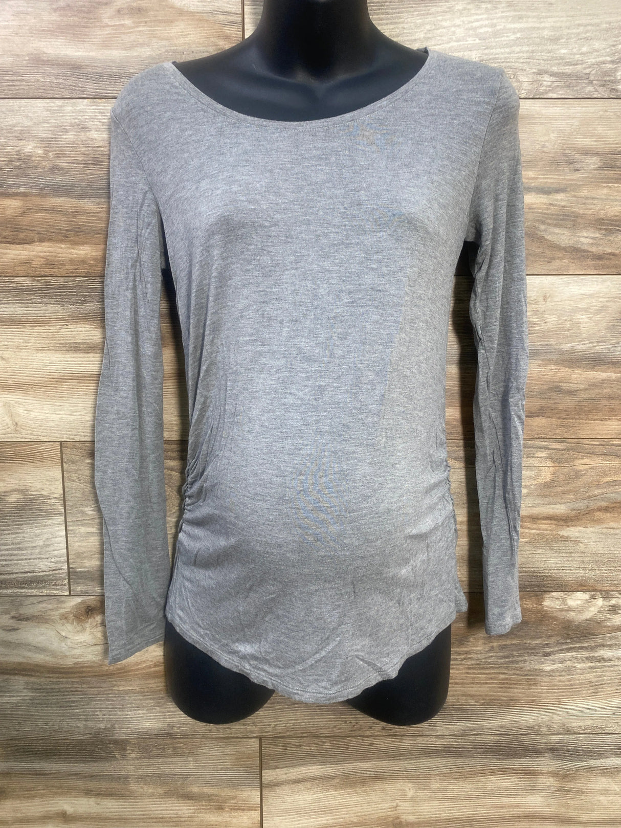 Sonoma Maternity Long Sleeve Ruched Shirt Grey sz Small