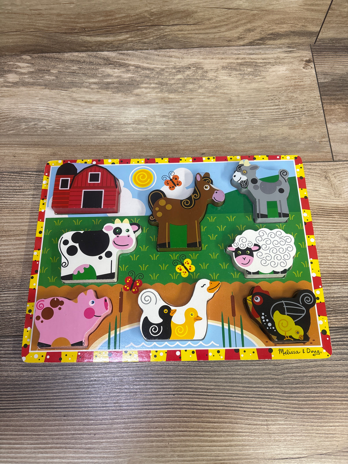 Melissa & Doug Farm Animals Wooden Chunky Puzzle 8pc