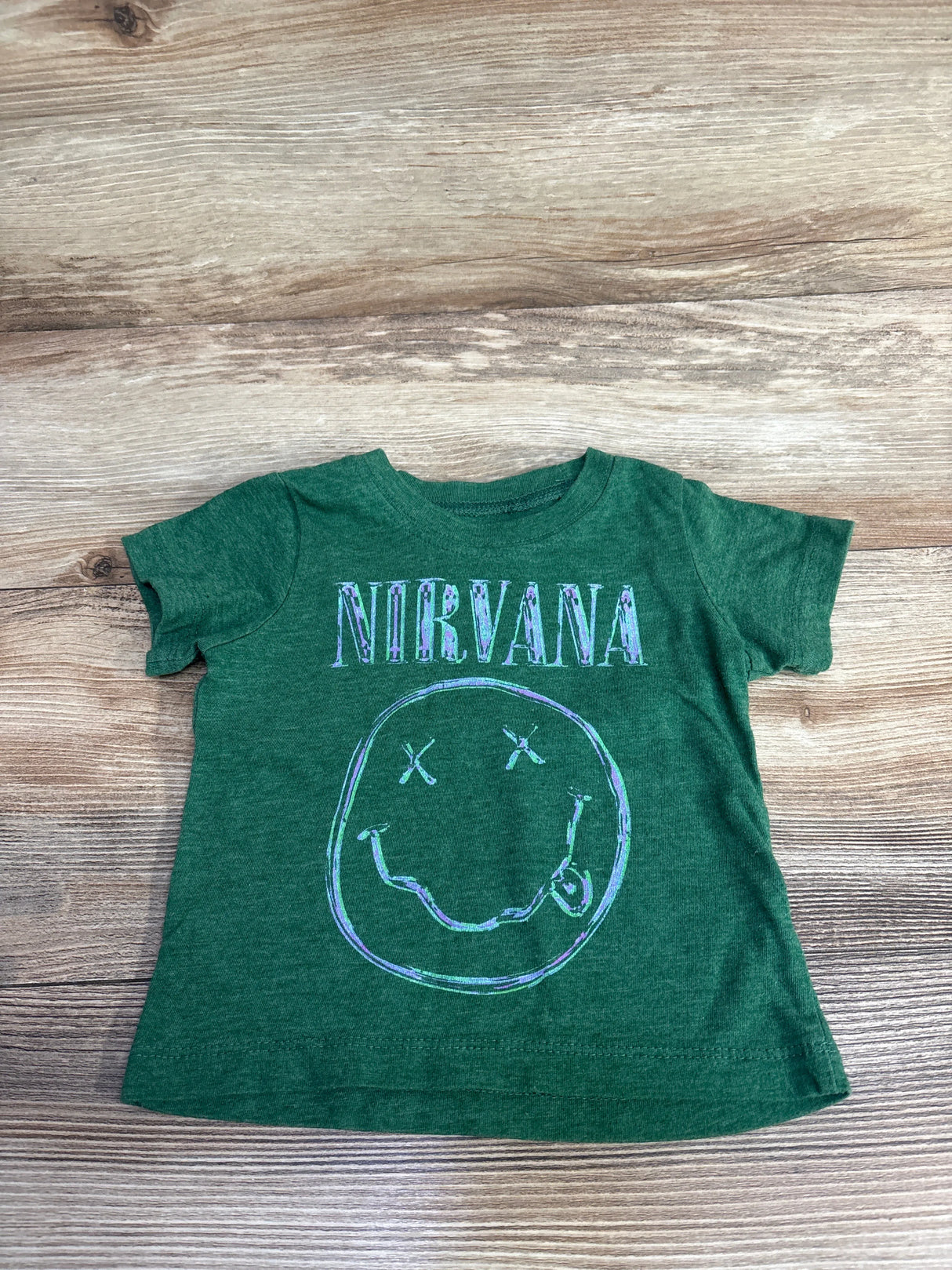 Nirvana Smiley Face Shirt Green sz 12m