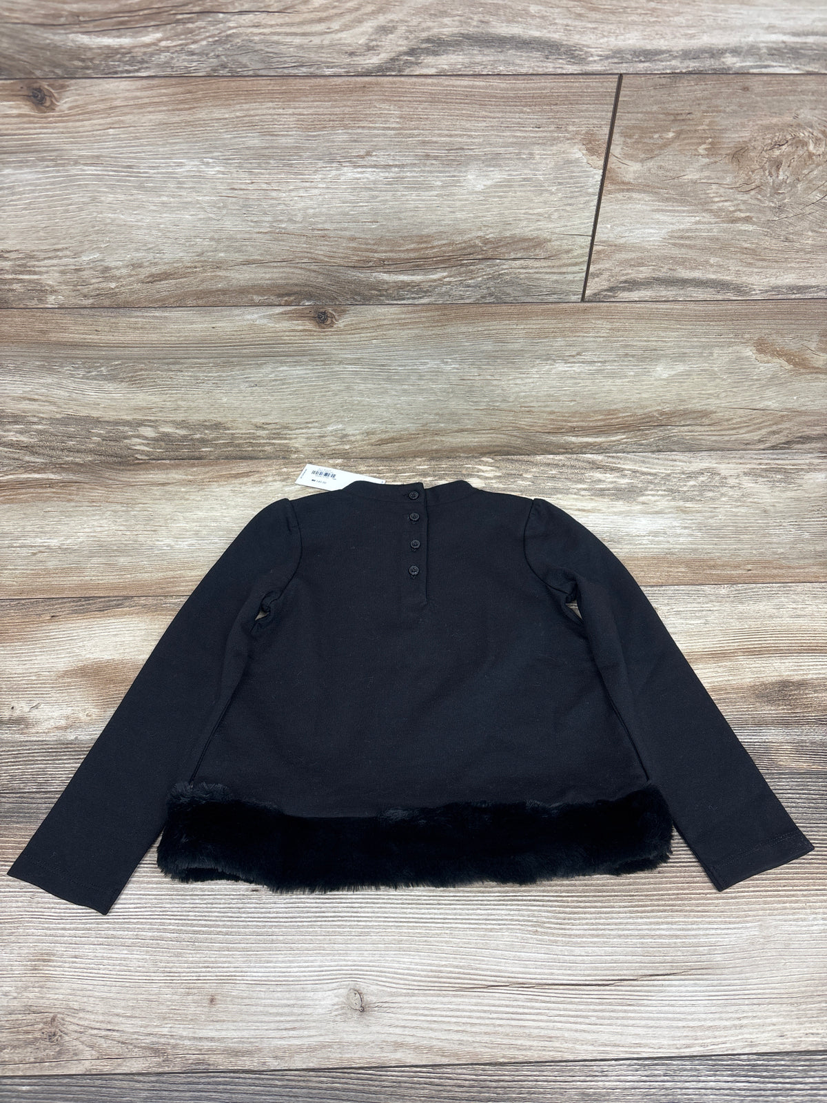 NEW Janie & Jack Faux-Fur Trim Ponte Top Black sz 4T