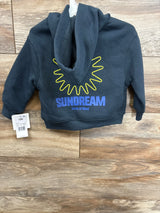 Dark blue toddler hoodie with yellow sun graphic and 'Sundream State of Mind' text on back