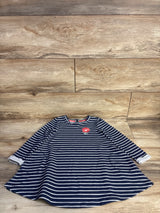 Cat & Jack Striped Embroidered Long Sleeve Dress Navy sz 4T