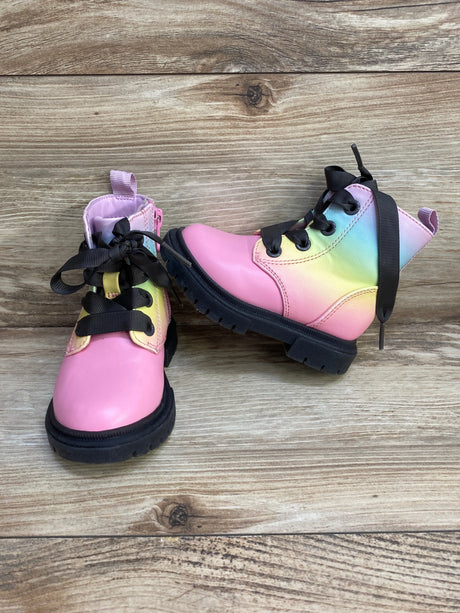 Cat & Jack Amaya Lace-Up Combat Boots Pastel Rainbow sz 5c - Me n Mommy To Be